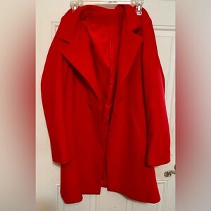 Vibrant Red Overcoat